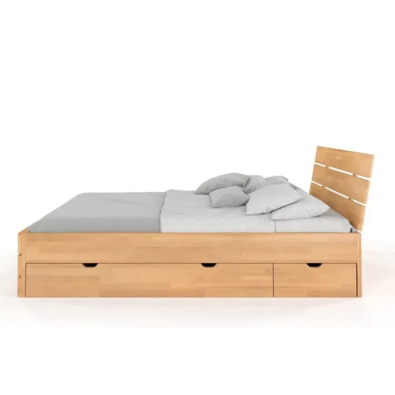 Lit en bois massif avec4 tiroirs de rangement collection INDIGO