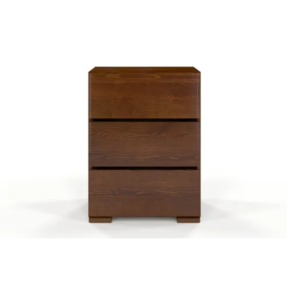 Commode en pin massif noyer 3 tiroirs collection NICEA