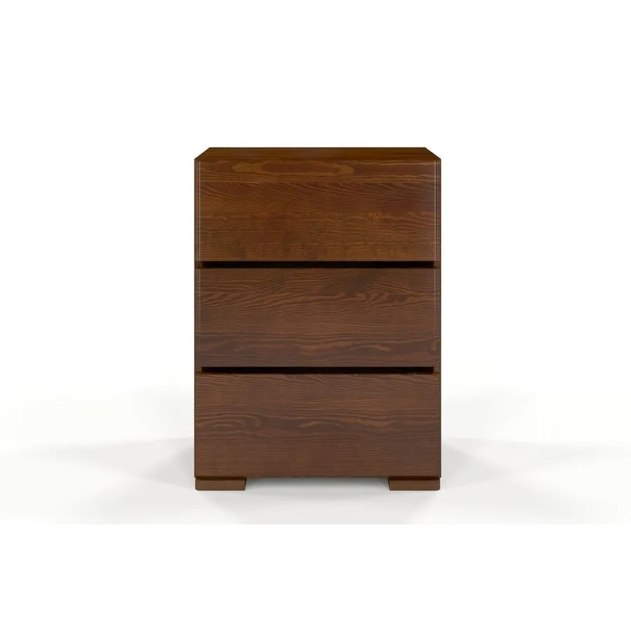 Commode en pin massif noyer 3 tiroirs collection NICEA