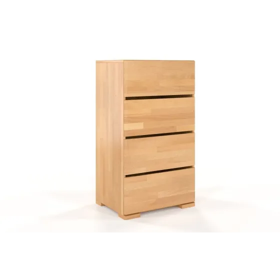 Commode haute en bois 4 tiroirs finition naturel collection NICEA