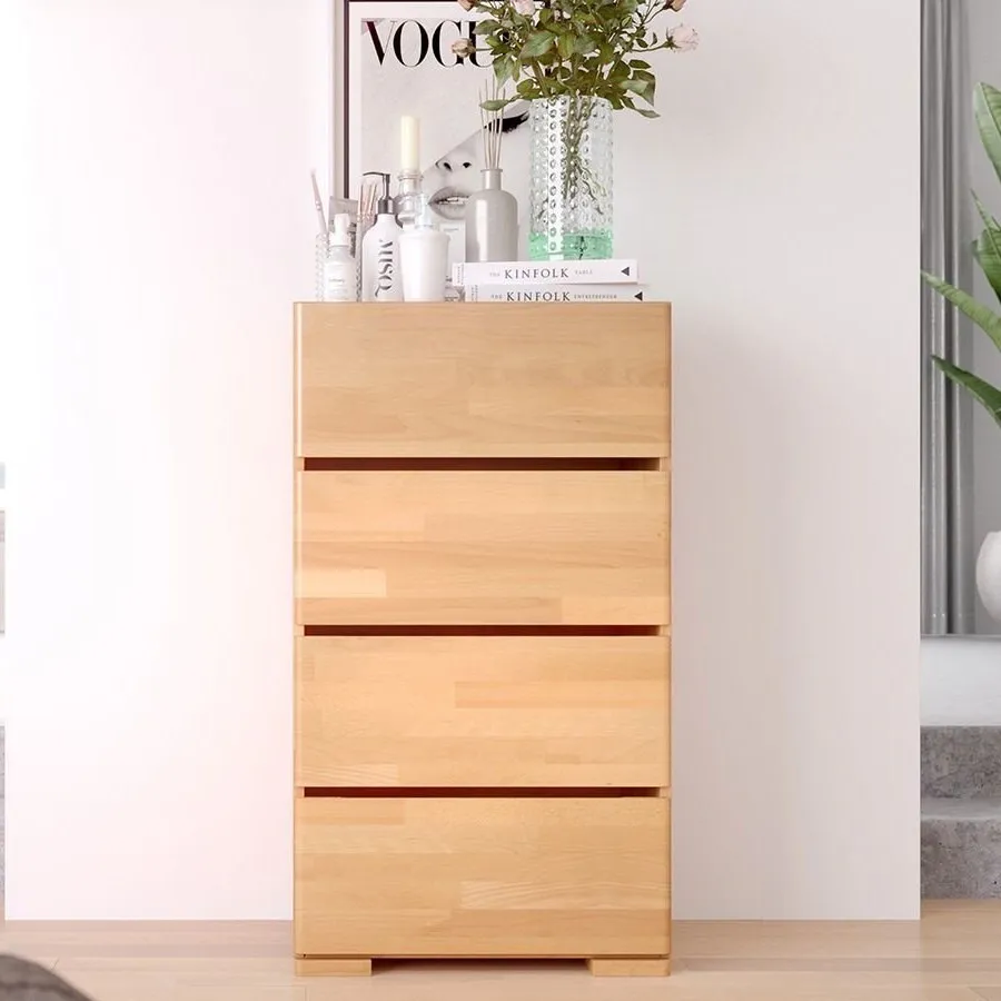Commode haute en bois 4 tiroirs chambre adulte collection NICEA