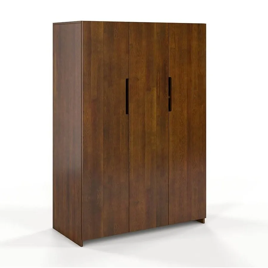 Armoire en pin massif 3 portes finition noyer collection BORGA