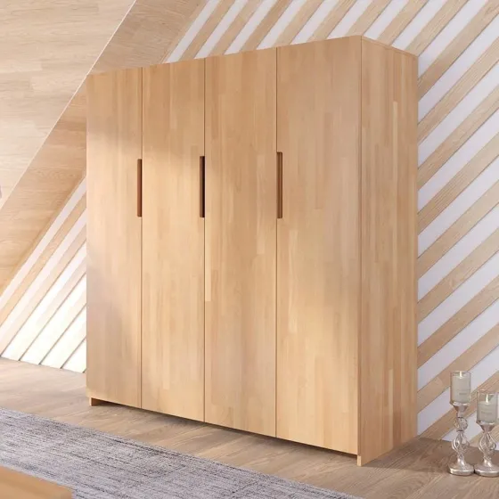 armoire dressing bois 4 portes chambre adulte collection BORGA