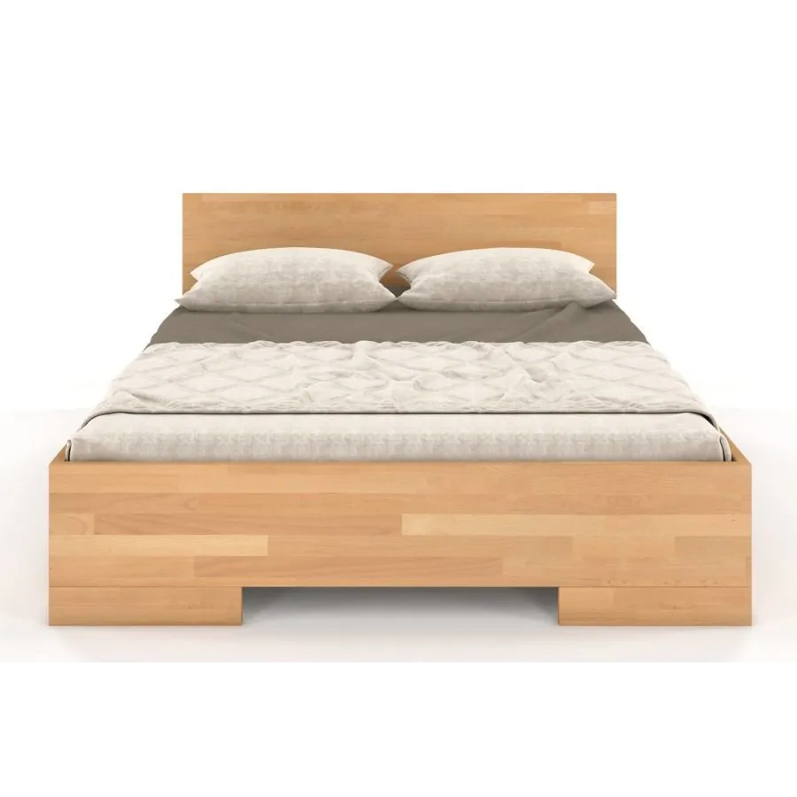 Lit coffre en bois massif naturel 140x190 collection ZENNO
