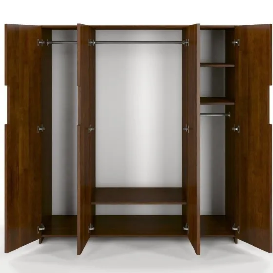 Armoire pin finition wenge avec penderie collection BORGA