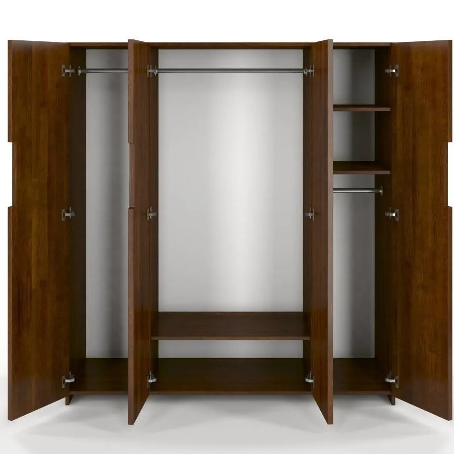 Armoire pin finition wenge avec penderie collection BORGA