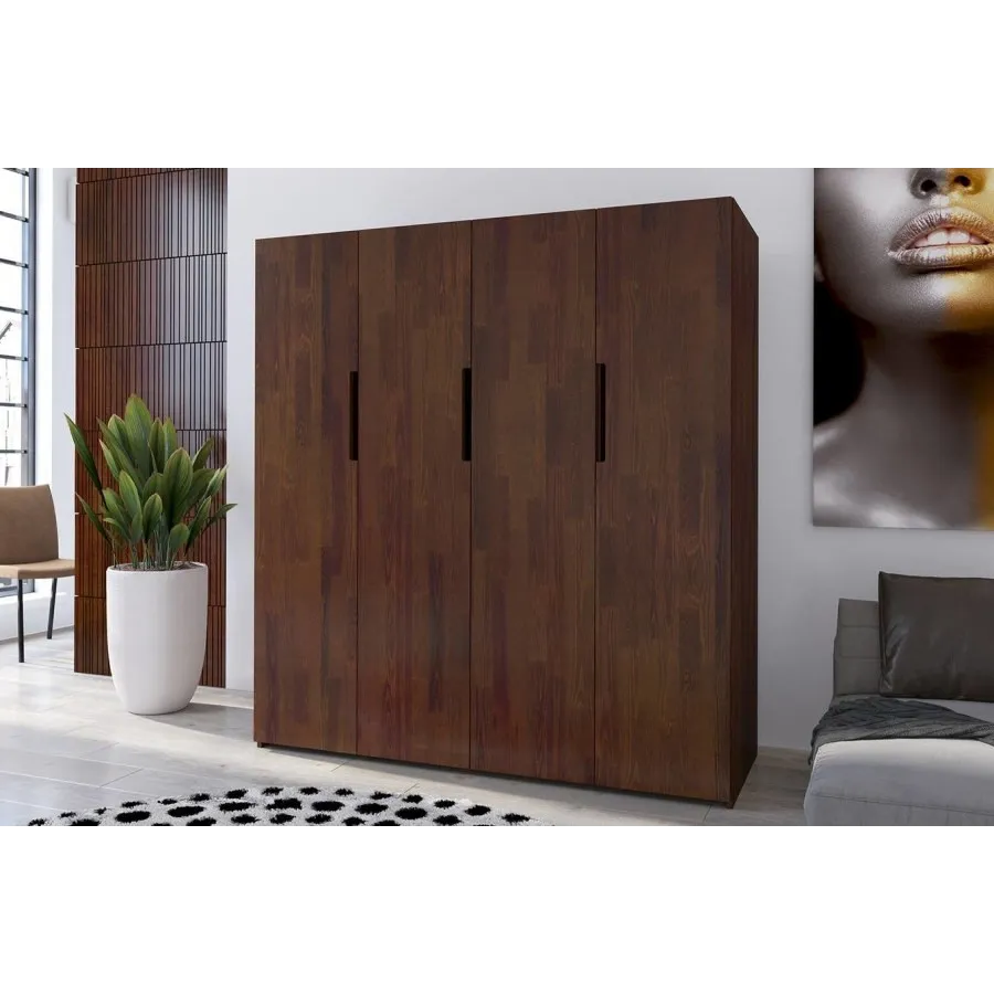 Armoire pin 4 portes chambre adulte  BORGA