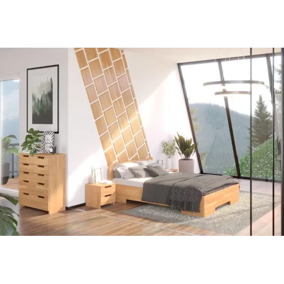 Lit coffre en bois massif chambre adulte collection ZENNO