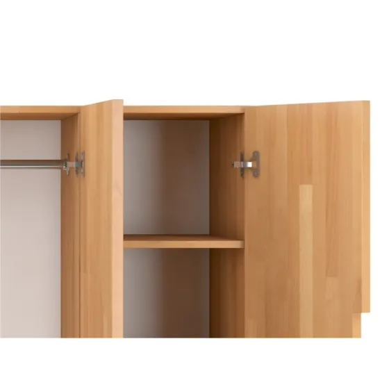 Armoires en bois finition naturel avec rangements collection BORGA