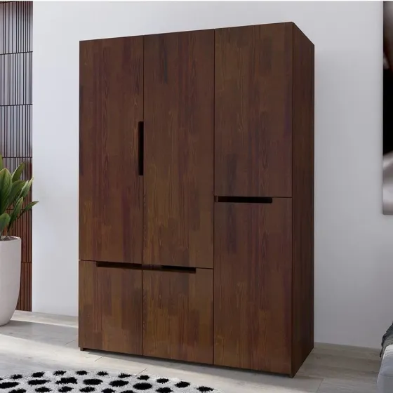 Armoires en bois pin finition noyer collection BORGA
