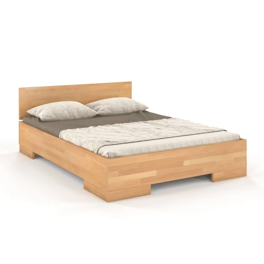 Lit coffre en bois naturel  160x200 collection ZENNO