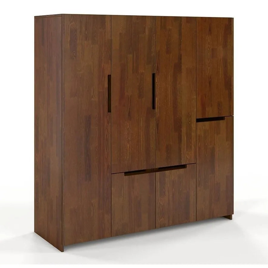 Armoire dressing bois massif finition noyer collection BORGA