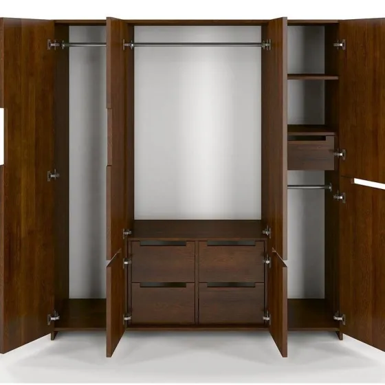 Armoire dressing bois massif 7 portes collection BORGA