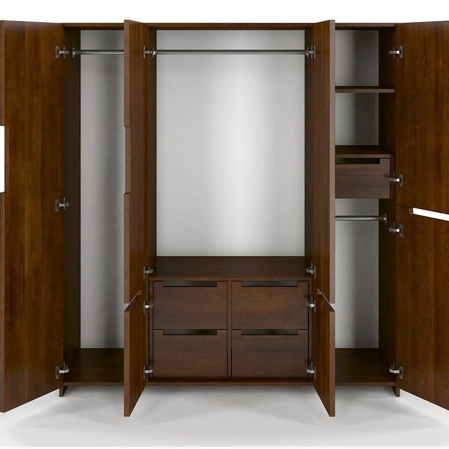 Armoire dressing bois massif 7 portes collection BORGA