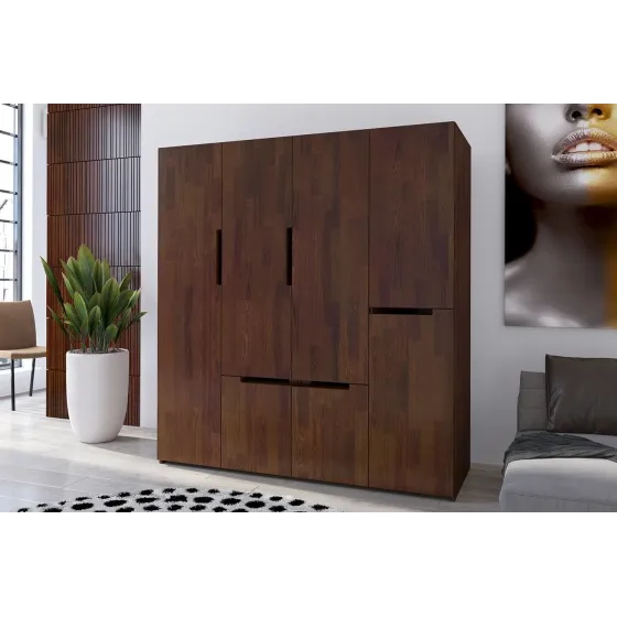 Armoire dressing bois massif chambre adulte collection BORGA