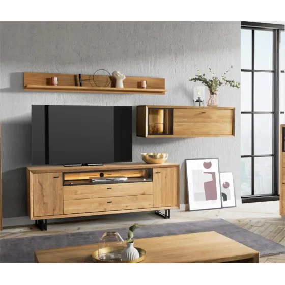 Meuble TV en chêne et métal collection  FACTORY