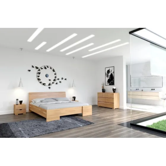 Lit coffre en bois 160x200 chambre adulte collection NOVA