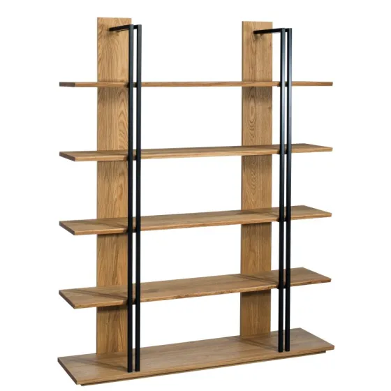 Bibliothèque en bois chêne et métal collection FACTORY