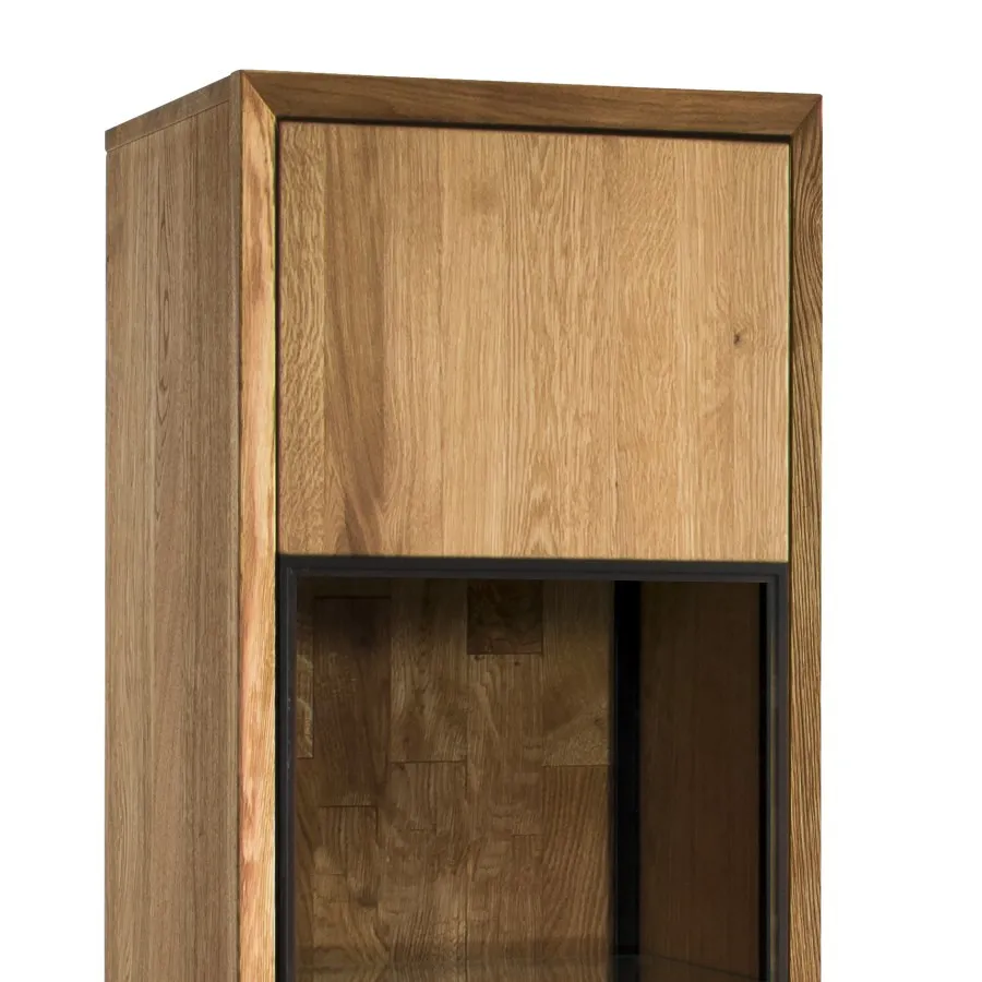 Vitrine en chêne 100% naturel et verre collection FACTORY
