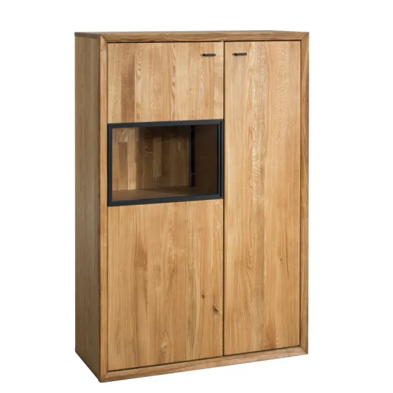 Vaisselier en bois chêne massif 2 portes collection FACTORY