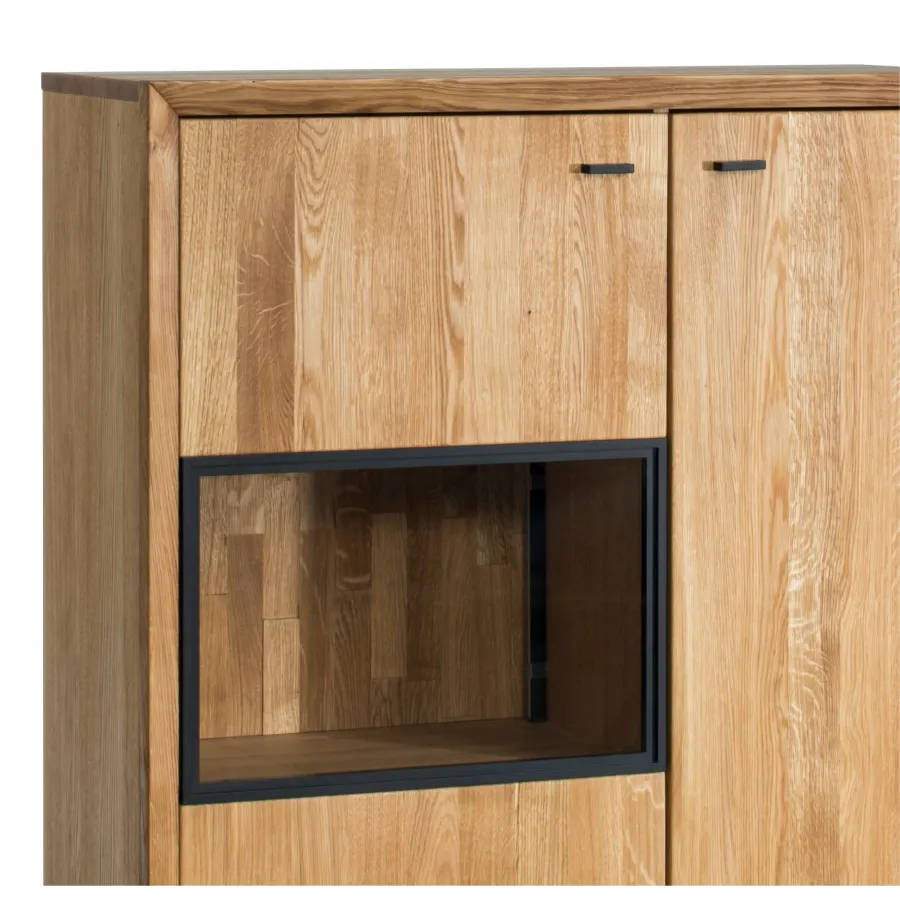 Vaisselier en bois chêne avec porte vitrée collection FACTORY