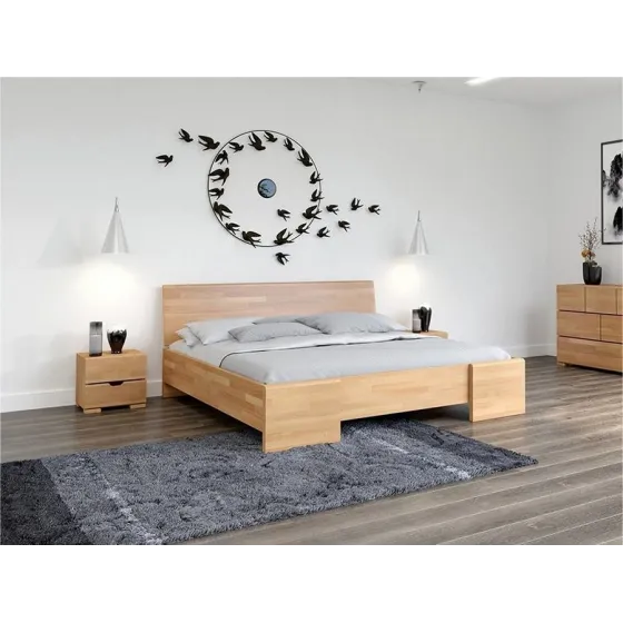 Lit coffre en bois 2 personnes chambre adulte collection NOVA