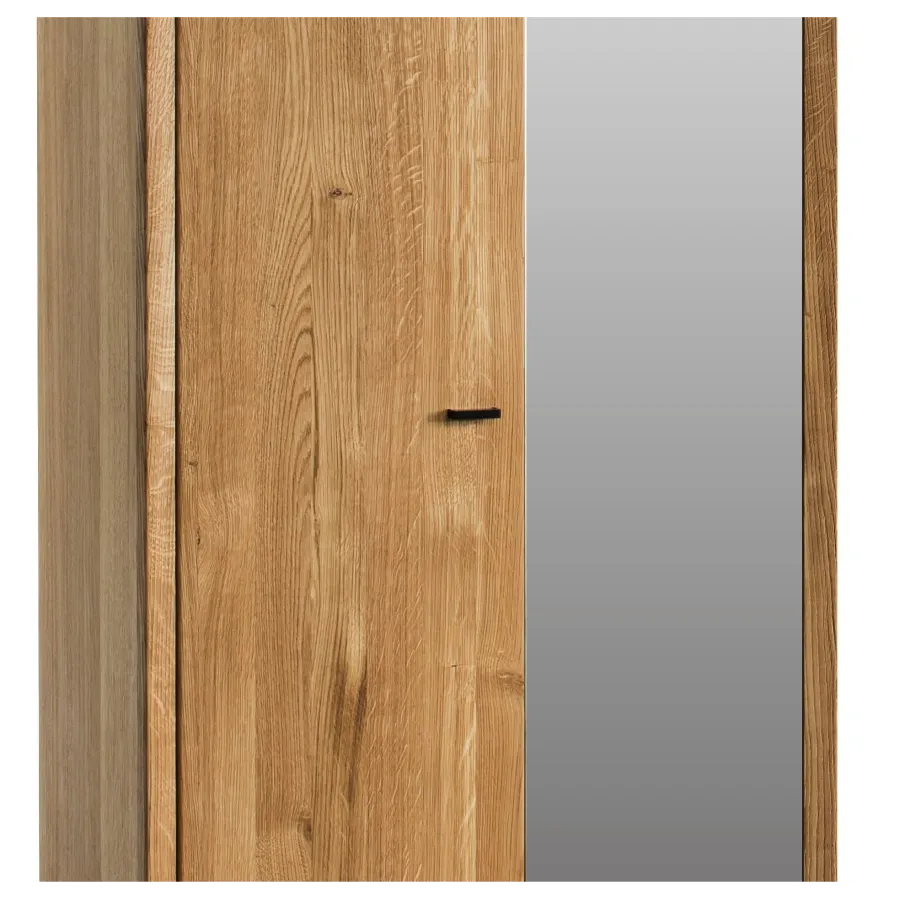 Meuble entrée bois avec une porte miroir collection FACTORY