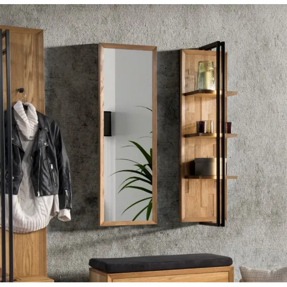 Miroir encadrement en bois naturel collection FACTORY