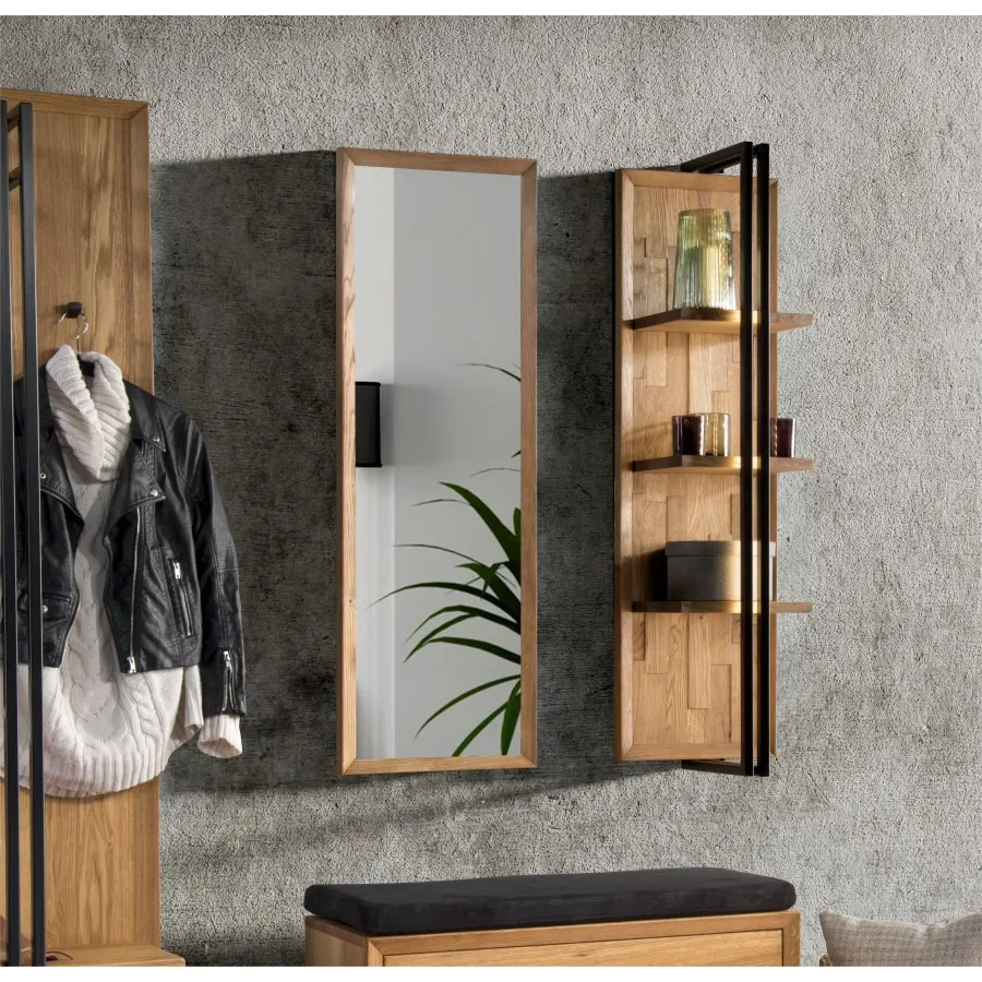 Miroir encadrement en bois naturel collection FACTORY