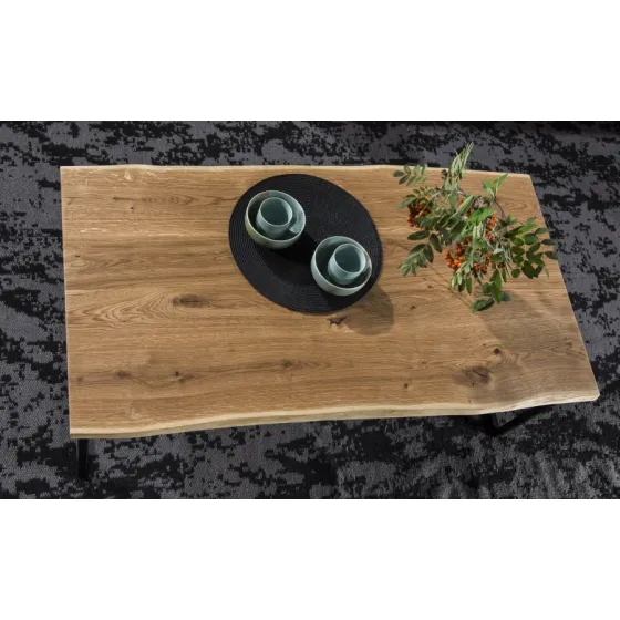 Table basse en bois et pieds métal avec plateau 120x60 cm collection ARDEN
