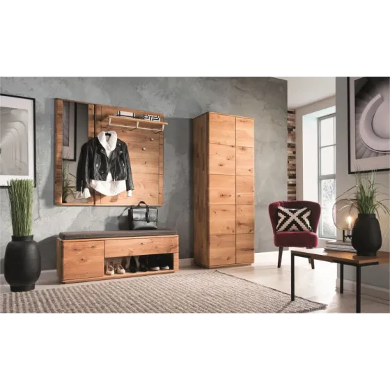Miroir contour bois finition chêne pour entrée collection VERONA