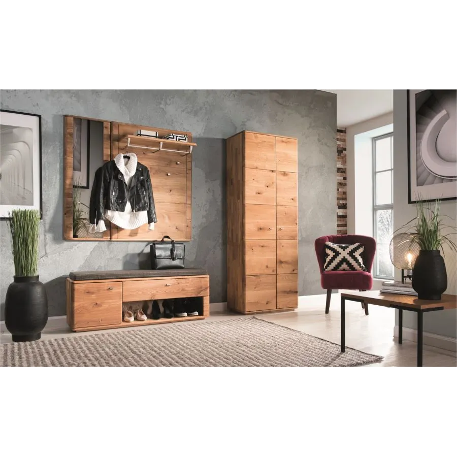 Miroir contour bois finition chêne pour entrée collection VERONA