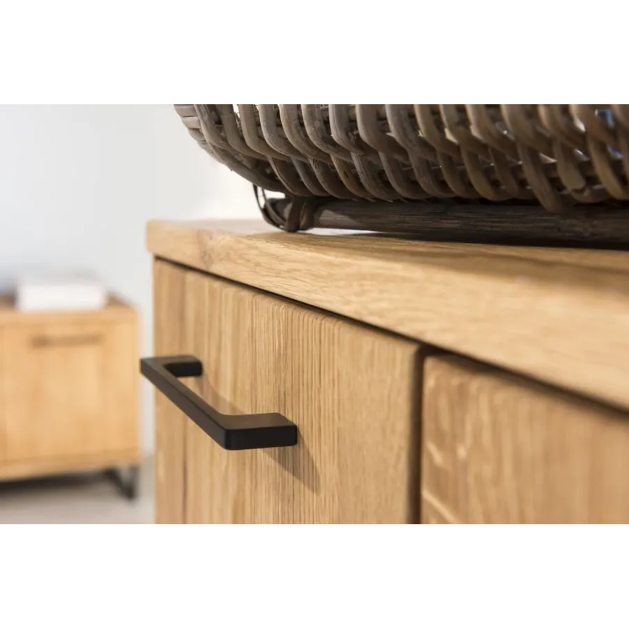 Buffet 100% en chêne naturel avec pieds métal collection ARCO