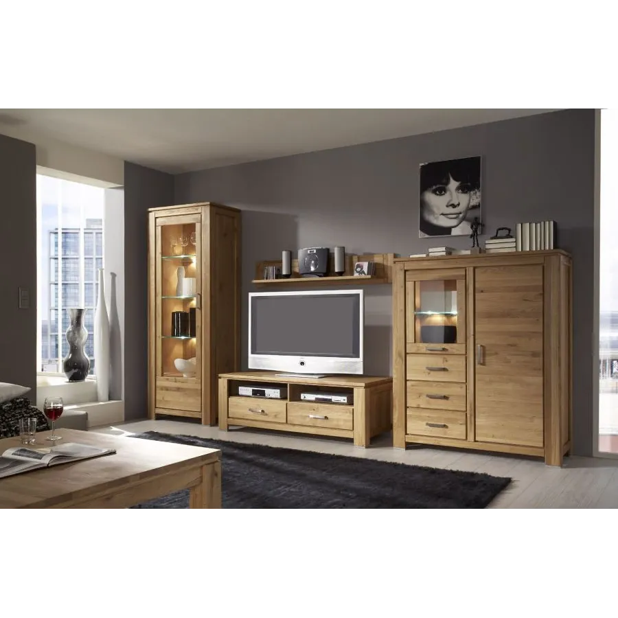 Meuble TV en chêne naturel pour salon collection YORK