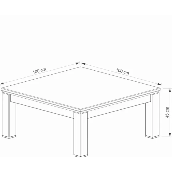 Table basse en bois 100x100 cm collection YORK