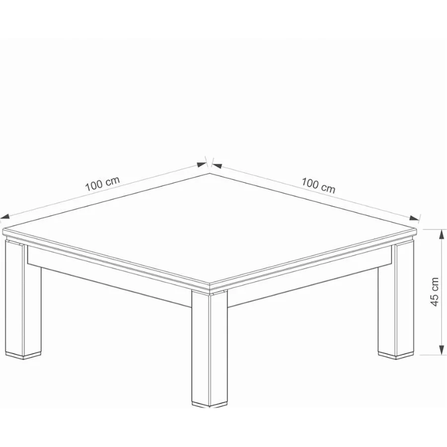 Table basse en bois 100x100 cm collection YORK