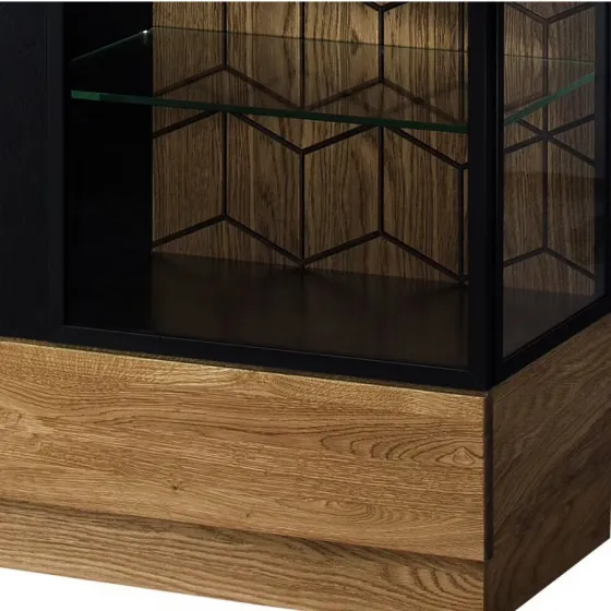 buffet bois et métal  avec étagères vitrées  collection DIAMOND