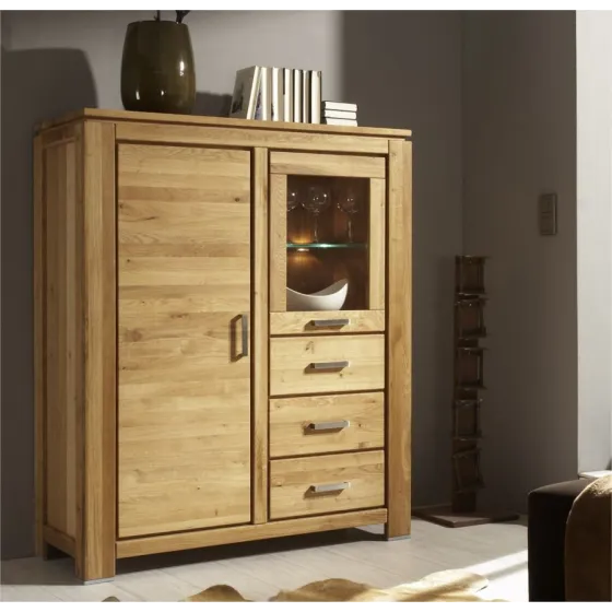 Buffet vaisselier en bois avec porte vitrée collection YORK