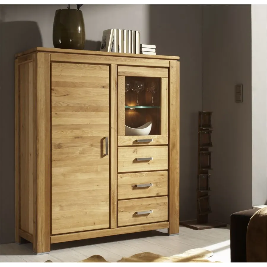 Buffet vaisselier en bois avec porte vitrée collection YORK