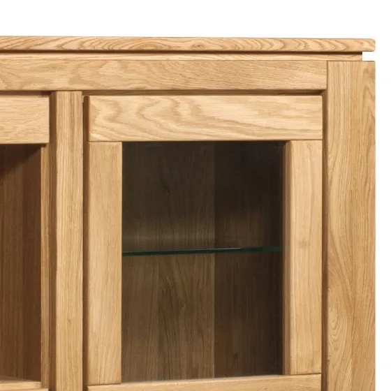 Vaisselier bois naturel 2 portes vitrées collection YORK