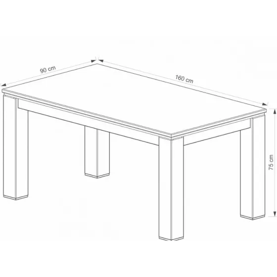Table à manger bois York 160x90 cm collection YORK