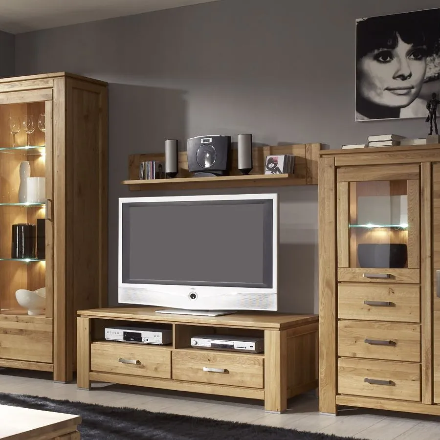 Étagère murale en bois massif pour salon collection YORK