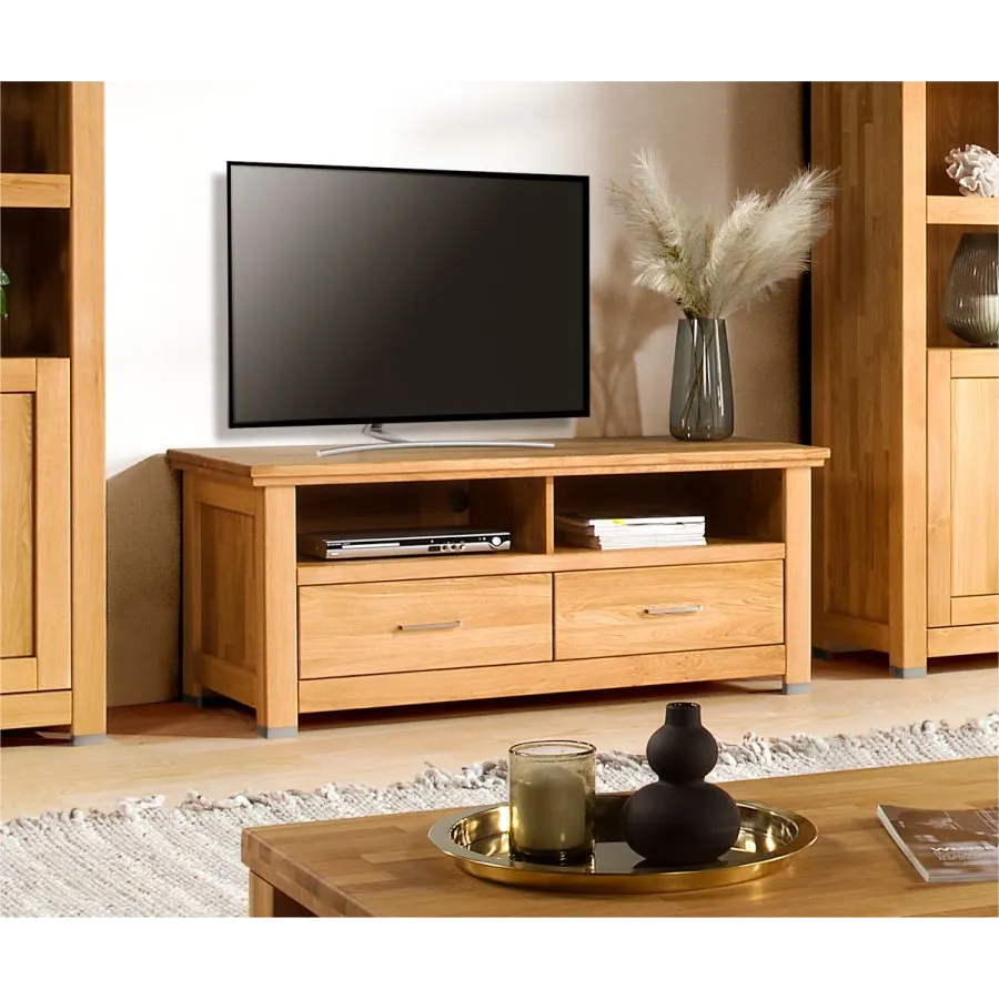 Meuble TV en bois chêne massif pour home-cinéma collection ROMA