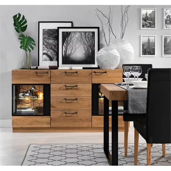 buffet bois et métal  pour salle a manger collection DIAMOND
