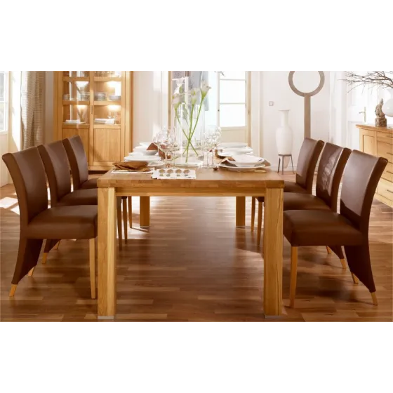 Table à manger bois massif pour salon collection ROMA