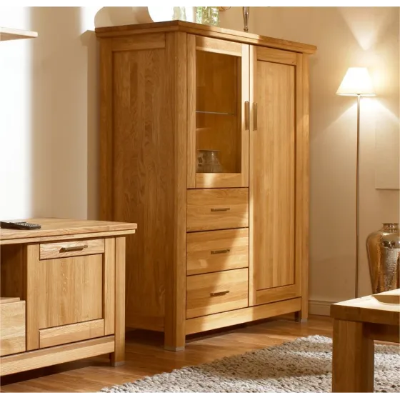 Buffet vaisselier en chêne massif collection ROMA