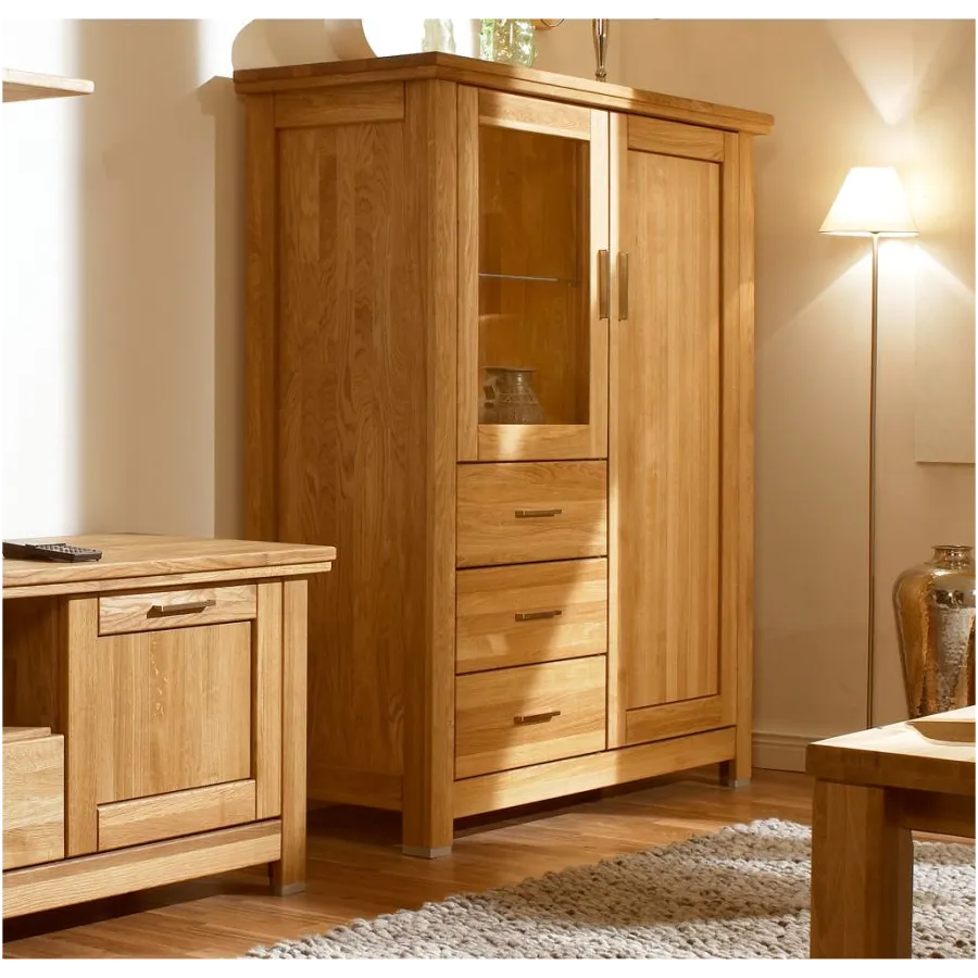 Buffet vaisselier en chêne massif collection ROMA