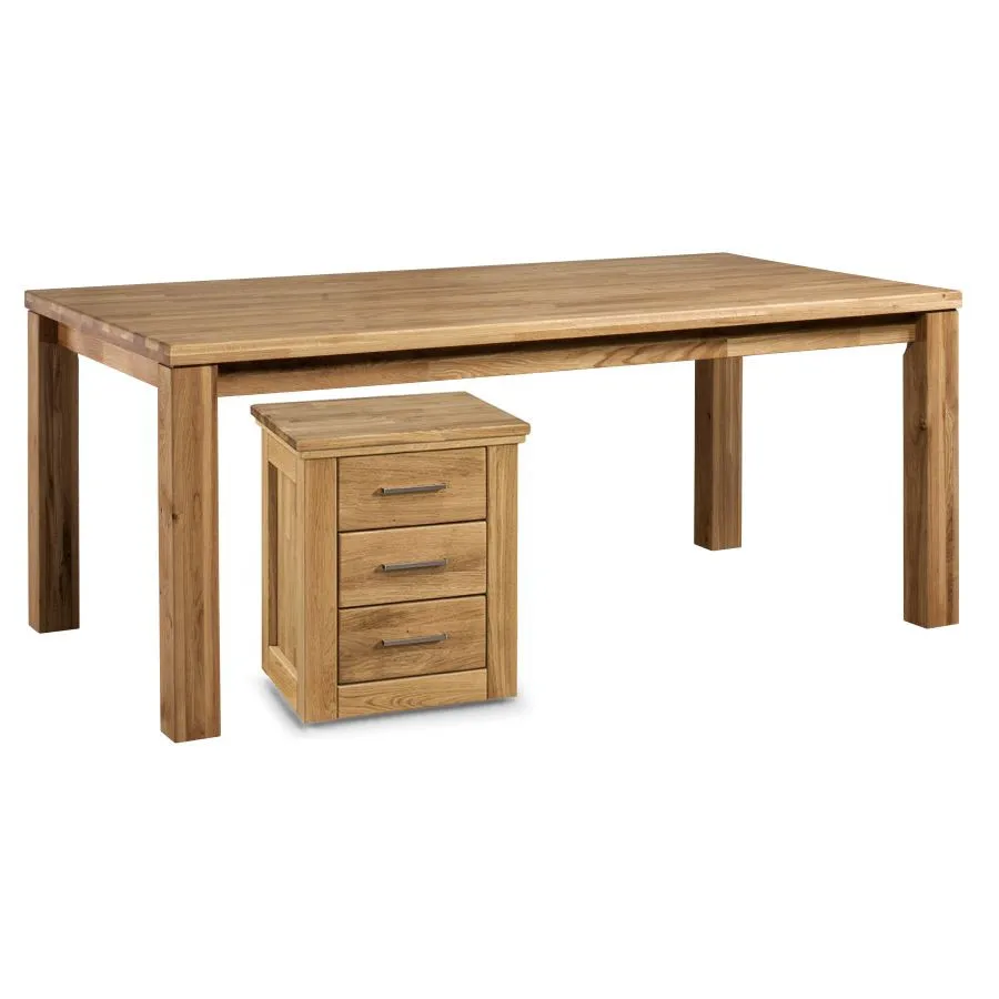 Bureau chêne massif avec module de rangement ROMA
