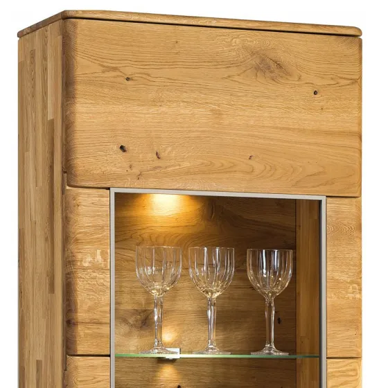 Lumières LED incluses pour vitrine en chêne collection VERONA