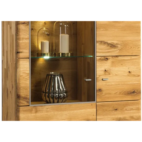 vitrine chêne massif avec porte vitrée collection VERONA